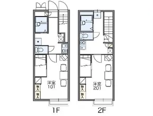 レオパレスアーバンブリッジ俎板【1階】の間取り