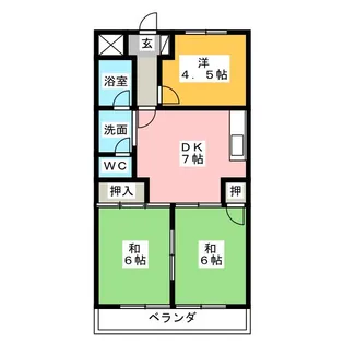 スカイハイツ東【2階】の間取り