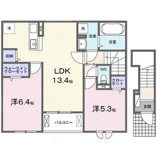 カーサ・リンドペローI【2階】の間取り