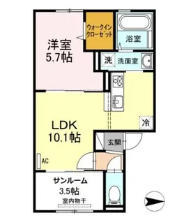 セキュレア須屋 B棟【2階】の間取り