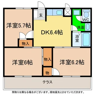 マツモトGマンションA・B【1階】の間取り