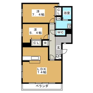 コスモス壱番館【2階】の間取り