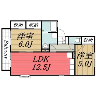 千葉県千葉市若葉区みつわ台2【アパート】の間取り