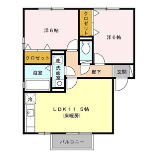 福島県郡山市安積4【アパート】の間取り