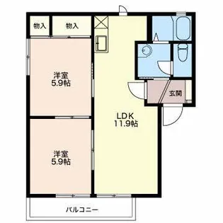 ボナールハイツB【2階】の間取り