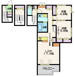 東京都杉並区方南2【マンション】の間取り