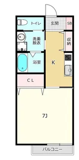 コルザコート新山口【1階】の間取り