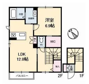 広島県福山市水呑町三新田1【アパート】の間取り