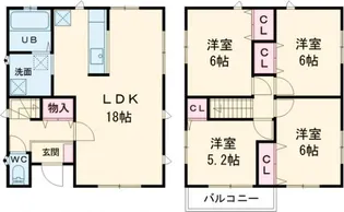埼玉県熊谷市村岡【一戸建】の間取り