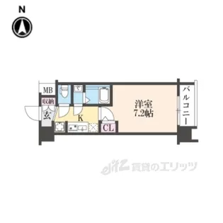 エステムコート京都二条【6階】の間取り