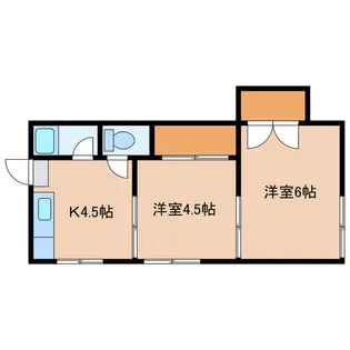 原様アパート【2階】の間取り