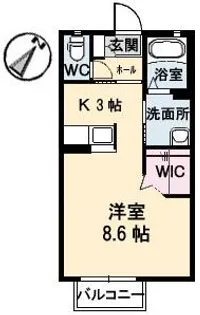 シャーメゾンロイヤルオークス【1階】の間取り