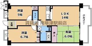 サンシティ大津石山【3階】の間取り