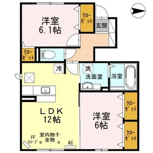 コスミオン【1階】の間取り