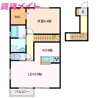 サンガーデン江島 B【2階】の間取り