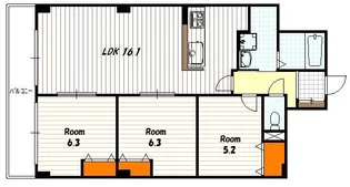 コンフォレスト三条【2階】の間取り