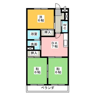 ハイツ平田【4階】の間取り