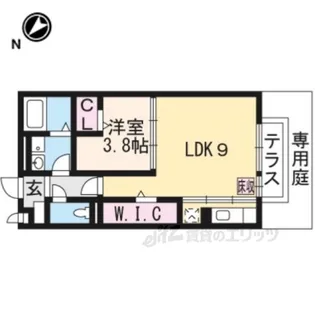 レセンテ出町B棟【1階】の間取り