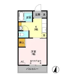 コーポパピヨン【1階】の間取り