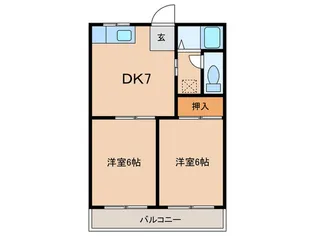 ファミ-ルハイツB【1階】の間取り