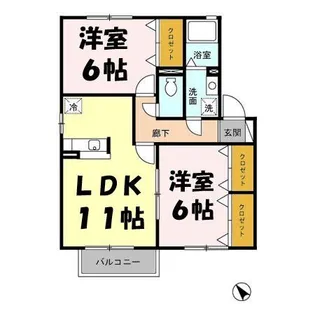 ルミエール A【2階】の間取り