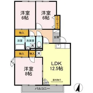 メイユールヤマタケA【1階】の間取り