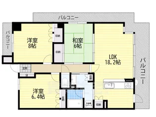 ジオ彩都みなみ坂弐番館【3階】の間取り