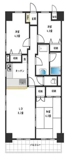 ベルドゥムール越谷茜町【6階】の間取り