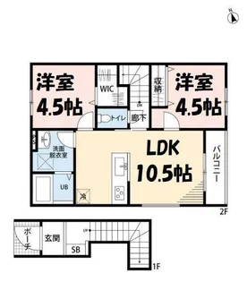 リーブルファイン木間ケ瀬III【2階】の間取り