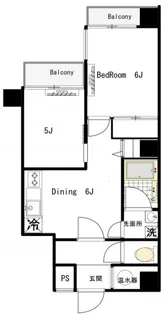 マンション芝公園 東向 りのべ【6階】の間取り