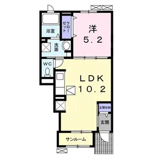 グランドールB【1階】の間取り