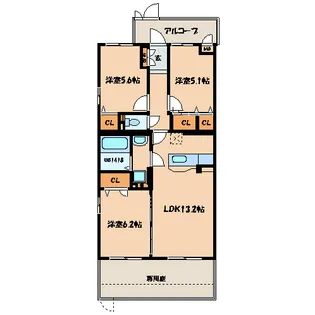 Merveille・CY-MA【1階】の間取り