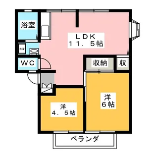 サンビレッジ鴨居B棟【1階】の間取り