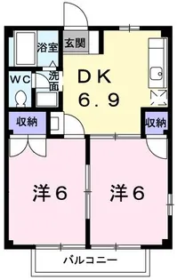 メゾン卯の里B【2階】の間取り