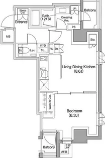 ザ・パークハビオ小石川【5階】の間取り