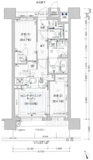 プレサンス ロジェ 名古屋浅間町ザ・レジデンス【14階】の間取り