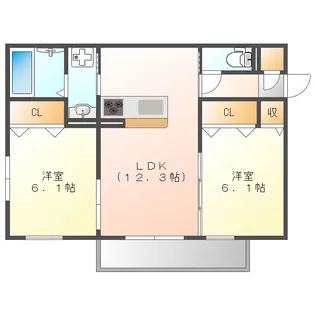 グランコートS【2階】の間取り