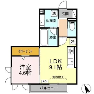 ワイズヴィラ岐南WEST【2階】の間取り