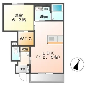 シャン・ド・フルール【1階】の間取り