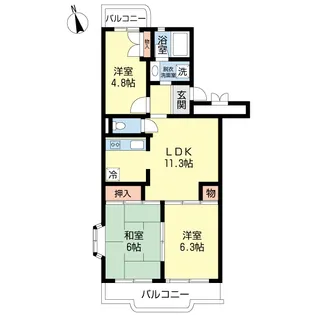 グランドゥール弐番館【3階】の間取り