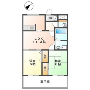 ウエストヴィレッジ【1階】の間取り