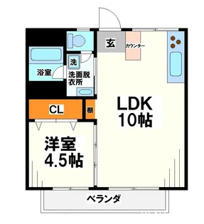 アズミハイツ【1階】の間取り