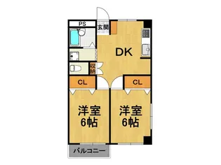 宝旭ハイツ【2階】の間取り
