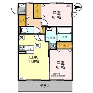 ブレグレース【3階】の間取り