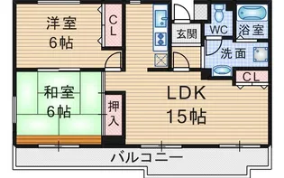 クレール豊中曽根【1階】の間取り