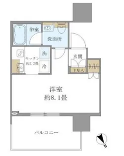 ブリリアタワー浜離宮【10階】の間取り