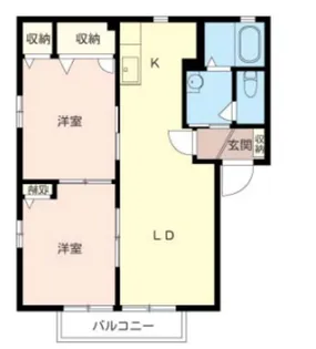 パークサイド絹の台D【1階】の間取り