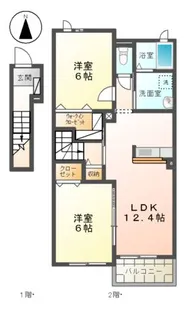 プリムローズ A【2階】の間取り