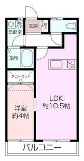 カーサ・デル・ソル北久里浜【3階】の間取り