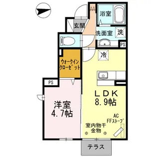 クレア・ド・ルーン【1階】の間取り